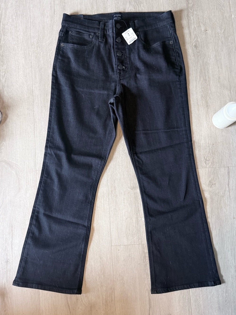 J. Crew Dark Wash Button-Fly Crop Flare Jeans